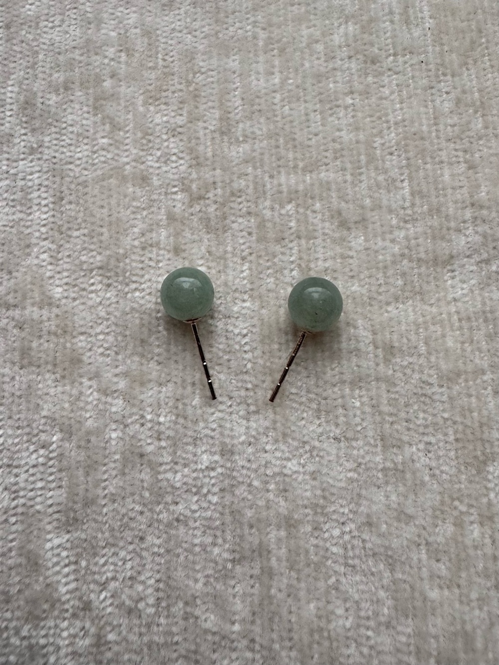 Minimalist 10K Gold Marked Jade Earrings